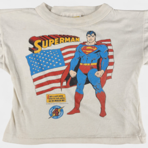 Vintage 80s Superman Shirt Boys Size 7 DC Comics Single Stitch SSL 4